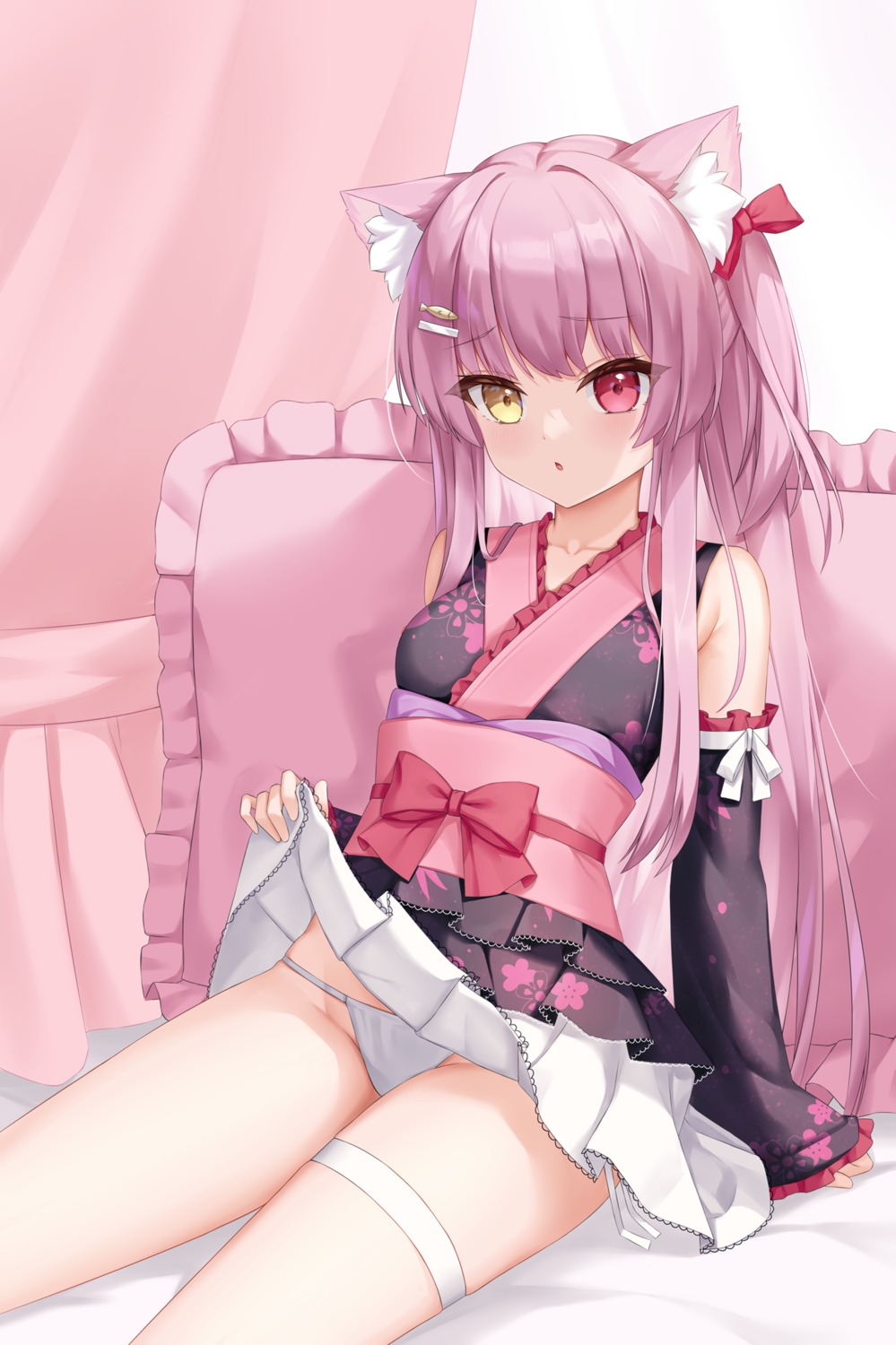 jawr8473 animal ears garter heterochromia lolita fashion nekomimi 